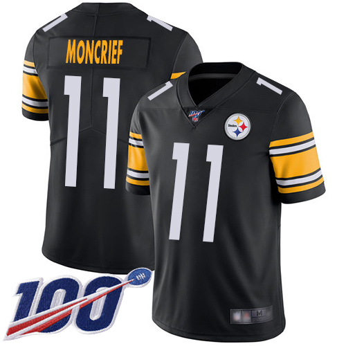 Youth Pittsburgh Steelers Football #11 Limited Black Donte Moncrief Home 100th Season Vapor Untouchable Nike NFL Jersey->youth nfl jersey->Youth Jersey